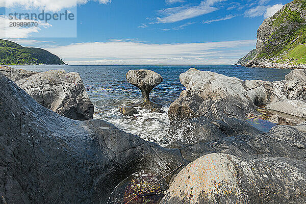 Kannestein or Kannesteinen near Måløy  Vågsøy Island  Sogn og Fjordane  Norway  Europe