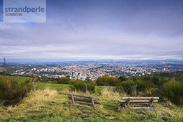 Panoramic view of Saint Etienne city during a beautiful day