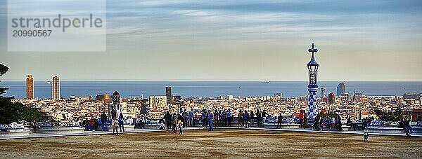 Park Guell View in Barcelona  Spain  Europe