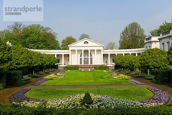 Spa garden  Wandelhalle from red shiner (1853)  Bad Oeynhausen  Germany  Europe