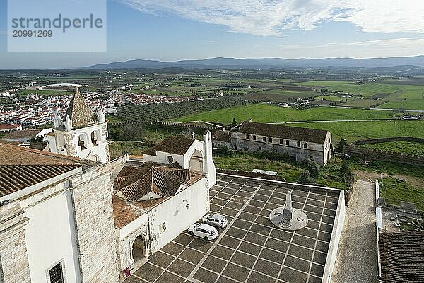 View of Estremoz city from castle in Alentejo  Portugal  Europe