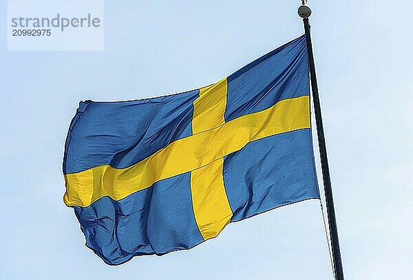 Swedish flag waving in the breeze