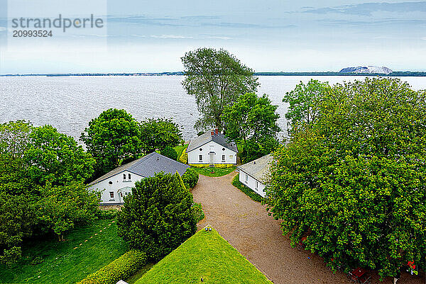 View of the outbuildings from above  Wilhelmstein Island  Steinhude  Lower Saxony