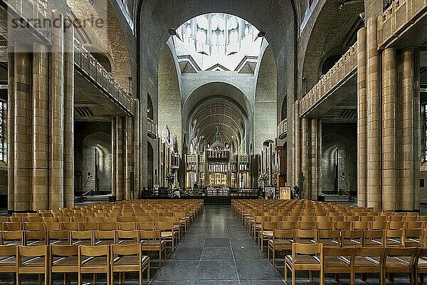 National Basilica of the Sacred Heart  Interior  Koekelberg  Brussels  Brabant  Belgium  Europe