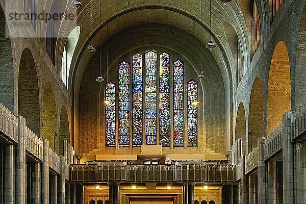 National Basilica of the Sacred Heart  Interior  Koekelberg  Brussels  Brabant  Belgium  Europe