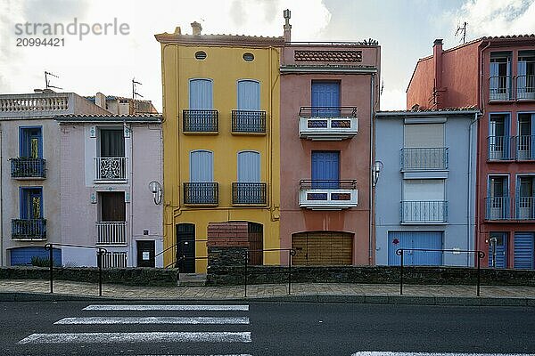 Collioure traditional village with colorful houses on the south of France