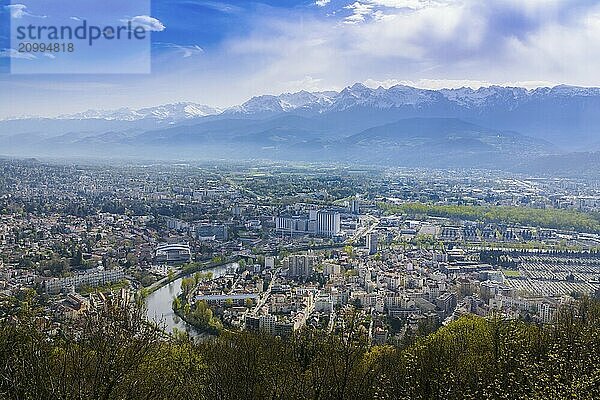 Grenoble city seeing from Bastille viewpoint