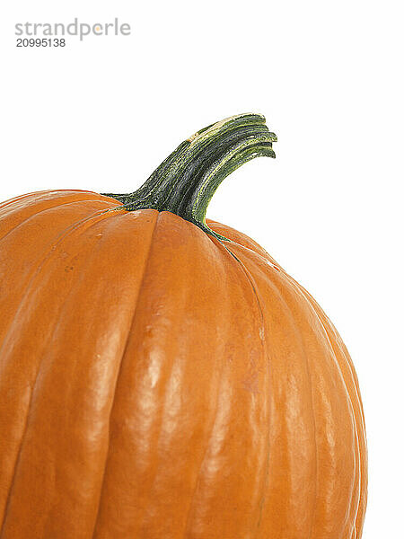 Closeup of a pumpkin isolated on white background