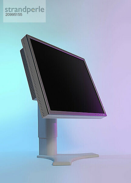 LCD computer monitor display close-up isolated on colored background