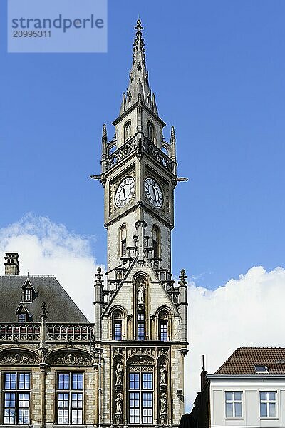 14th century Ghent Belfry  Ghent  Flanders  Belgium  Europe