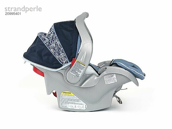 Infant car seat isolated on white background