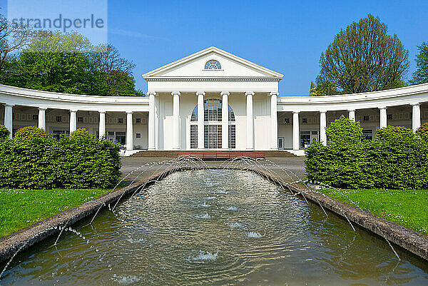 Spa garden  Wandelhalle from red shiner (1853)  Bad Oeynhausen  Germany  Europe