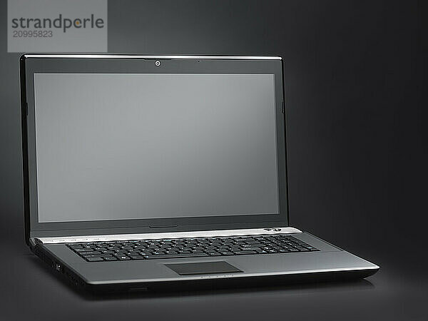 17-inch black laptop computer isolated with a clipping path