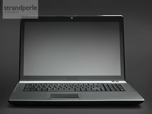 17-inch black laptop computer isolated with a clipping path