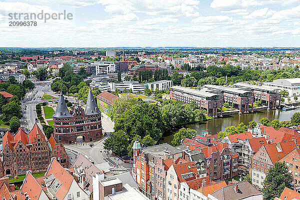 The Holsten Gate from above  Schleswig-Holstein  Germany  Europe