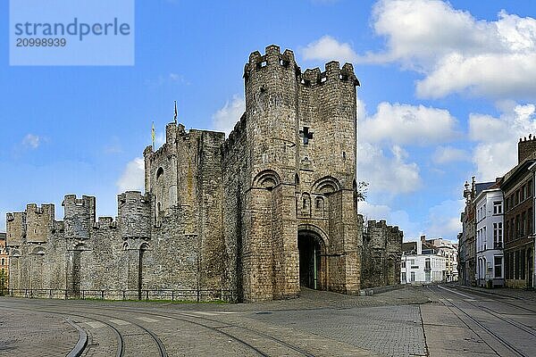 Gravensteen medieval castle of the Counts  Ghent  Flanders  Belgium  Europe