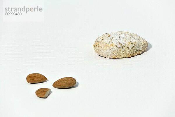 Ricciarelli a traditional italian cake on white background