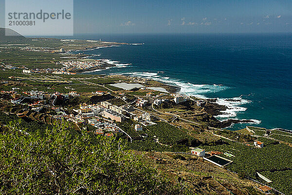 Coastal section west of Garachico  Tenerife  Canary Islands  Spain  Europe