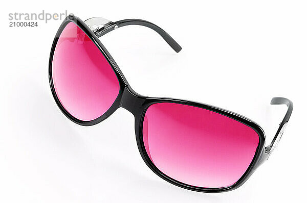 Pink sunglasses isolated on white background