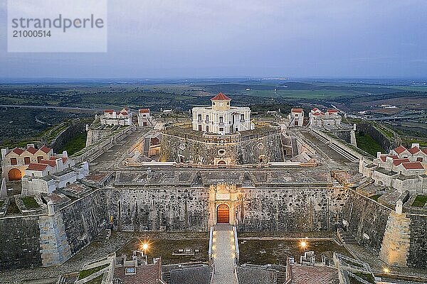 Elvas Fort drone aerial view of Forte Nossa Senhora da Graca in Portugal