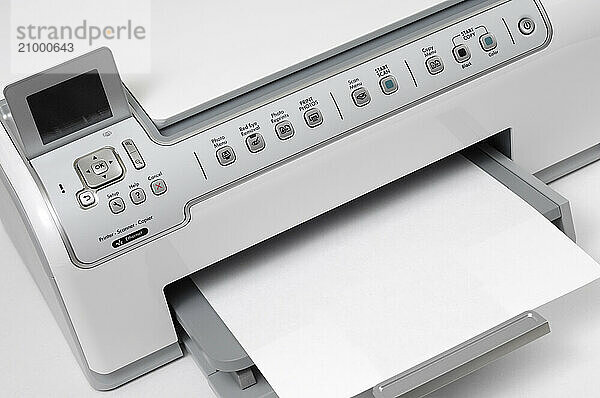 Stock photo of a Modern InkJet All-In-One HP Photosmart C6280 Ethernet photo printer scanner copier Isolated on white background