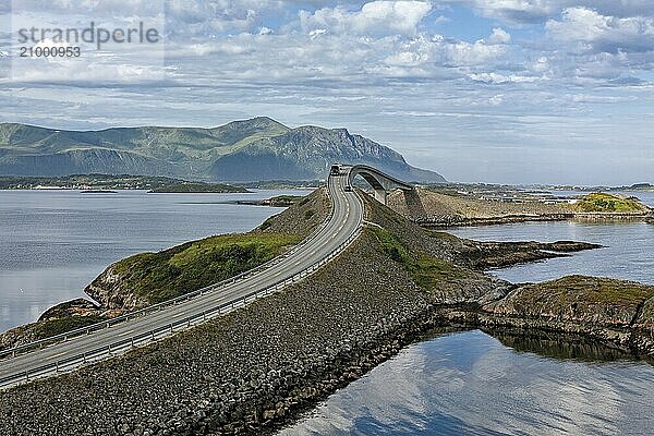 Crossing a bridge in the Atlantic road in Hulvagen  Norway  Europe