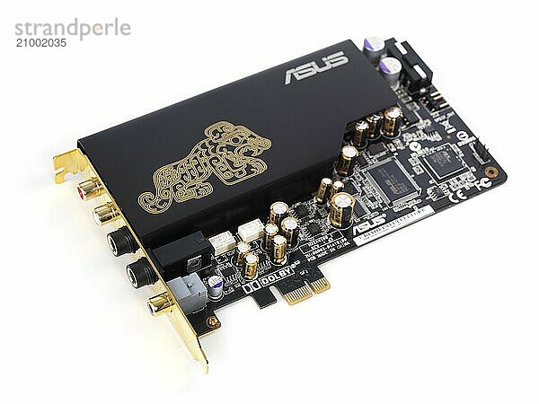 Computer sound card ASUS Xonar Essense isolated on white background