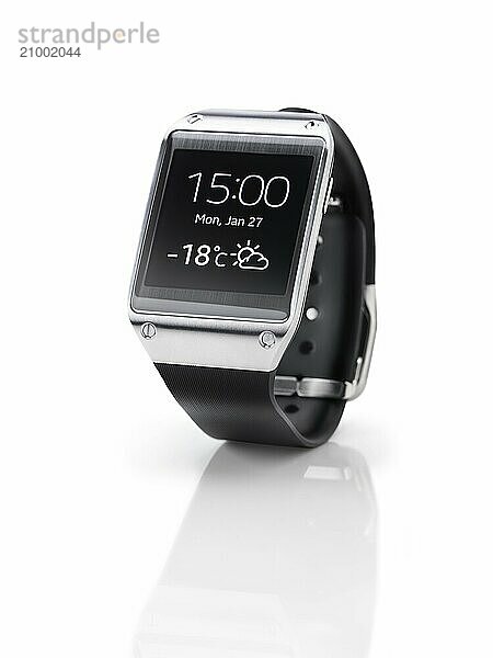 Samsung Galaxy Gear smartwatch closeup. Isolated watch on white background with clipping path