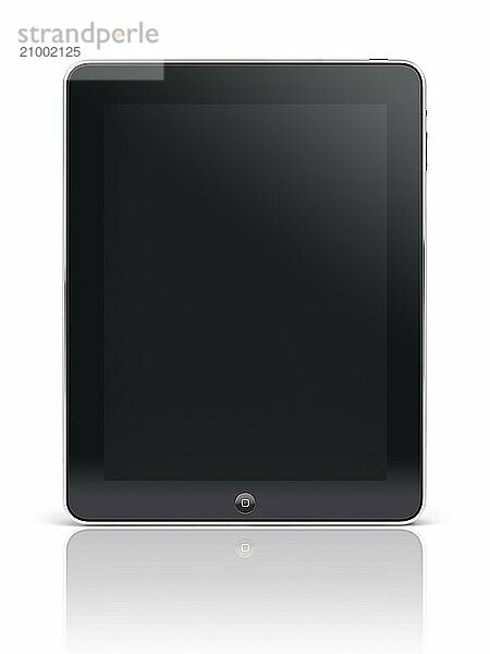 Apple iPad tablet with clear screen isolated with clipping path on white background. High quality photo