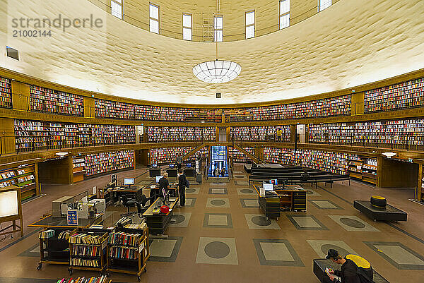 Library  interior  Stockholm  Sweden  Europe