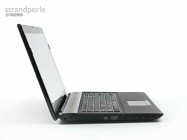 17-inch black notebook laptop computer isolated on white background