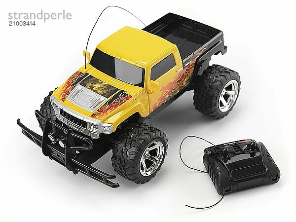 Radio remote controlled truck toy car. Isolated on white background