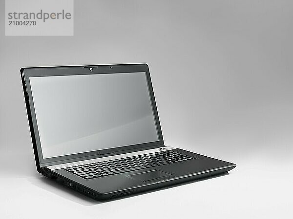 High-end 17-inch black laptop computer isolated with a clipping path