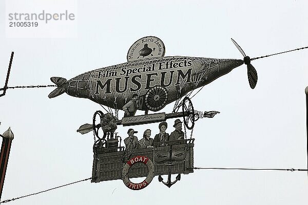 Lesser Town district  sign in the Museum of Film Special Effects  Prague  Czech Republic  Europe