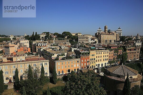 View from Monte Palatino  Palatine Hill  of the historic centre of Rome  Italy  Europe