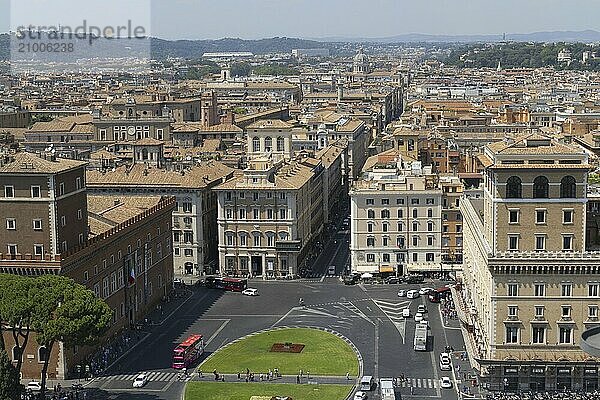 View from Monumento Vittorio Emanuele II  Piazza Venezia  Rome  Italy  Europe