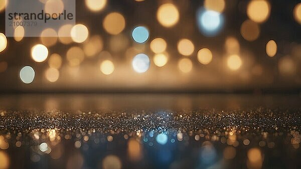 Artifical Intelligence generated bokeh abstract light background. Festive Background With Bokeh And Bright Golden Lights. AI generated image  ai