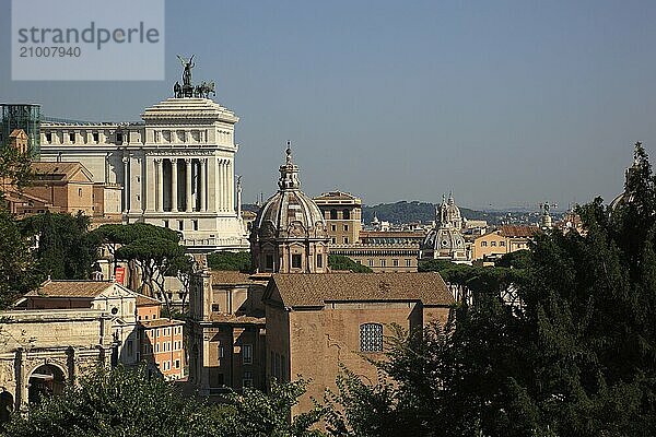 View from Monte Palatino  Palatine Hill  of the historic centre of Rome  Italy  Europe