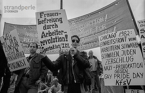 Germany  Berlin  07.06.1991  Lesbian and gay demonstration  Spartacists  Europe