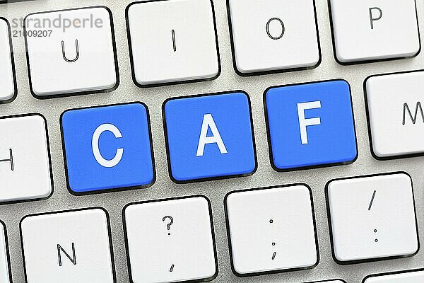 CAF writing on white keyboard