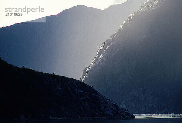 A mountain shrouded in haze  Alaska  USA.