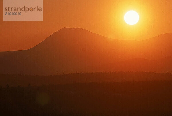 Mount Katadin at sunset.