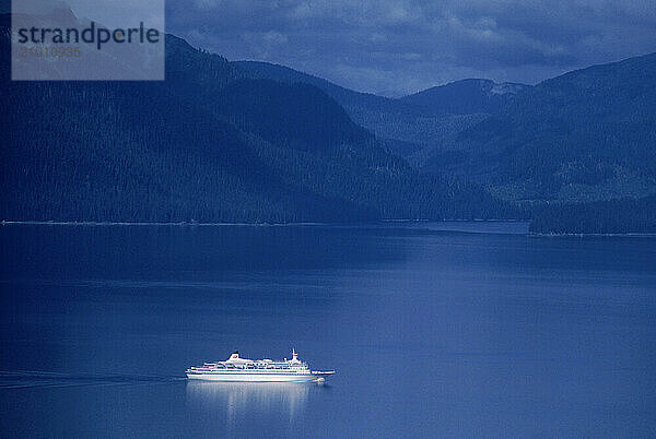 A ship in the Chatham Strait  Alaska  USA.