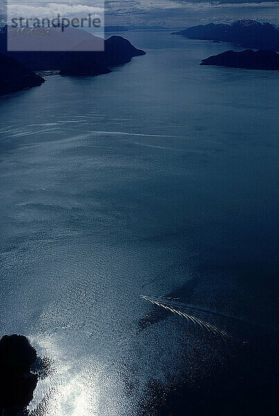 Aerial of a bay  Alaska  USA.