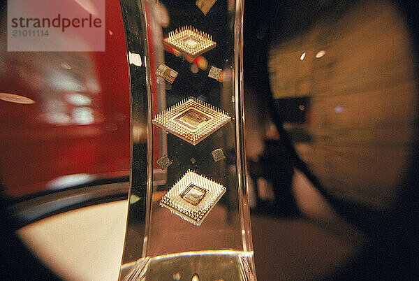 Computer chips  Intel Museum  Santa Clara  CA USA