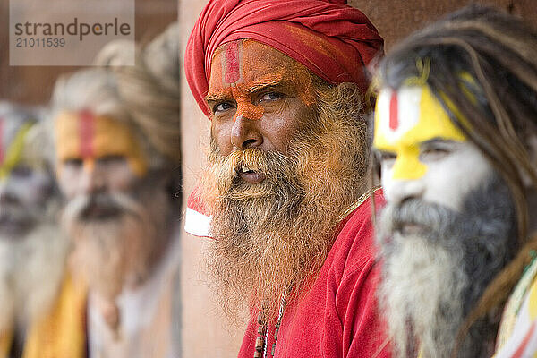 Priests in Nepal's holy Pashupatinath Temple