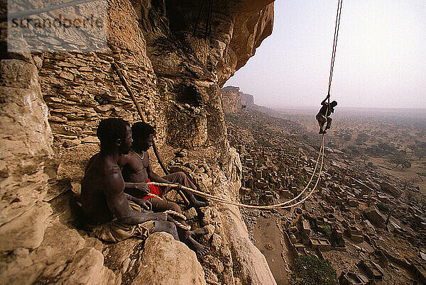 Climbers on Bandiagara Cliffs  Mali