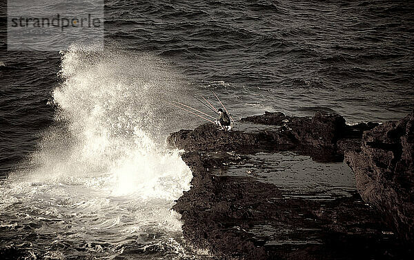 Coast fishing on Oahu  Hawaii