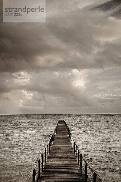 A pier on Oahu's east side in Hawaii