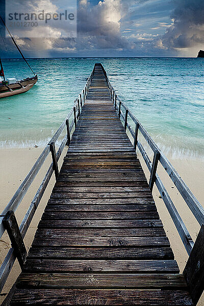 A pier on Oahu's east side in Hawaii